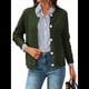 thumbnail image 2 of Cárdigan de Punto para Mujer, Informal, de Larga, con Botones, Abierto, Moderno, para Exteriores Verde L, 2 of 10
