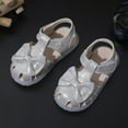 thumbnail image 2 of Girl Sandals Beach Sandal Summer Footwear Small Children Solid Color Headband Bow Tie On Shoes With Flip Flops, 2 of 6