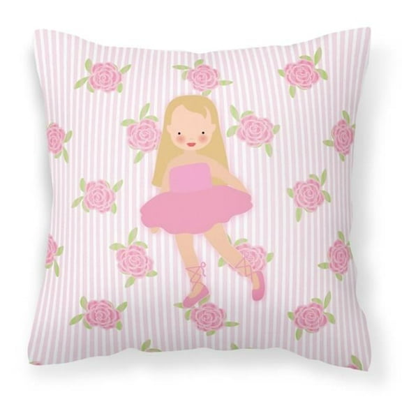 Ballerina Long Haired Blonde Fabric Decorative Pillow - 14 x 3 x 14 in.