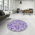 thumbnail image 3 of Ahgly Company Indoor Square Patterned Purple Violet Purple Abstract Area Rugs, 4' Square, 3 of 6