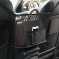 thumbnail image 3 of Car Net Pocket Handbag Holder, Kvago 1 Pc Car Mesh Organizer Between Front Seats, Hanging Car Storage Organizer for Handbag Purse, Car Accessories for Women and Men, Pet / Kids Car Barrier (Black), 3 of 8