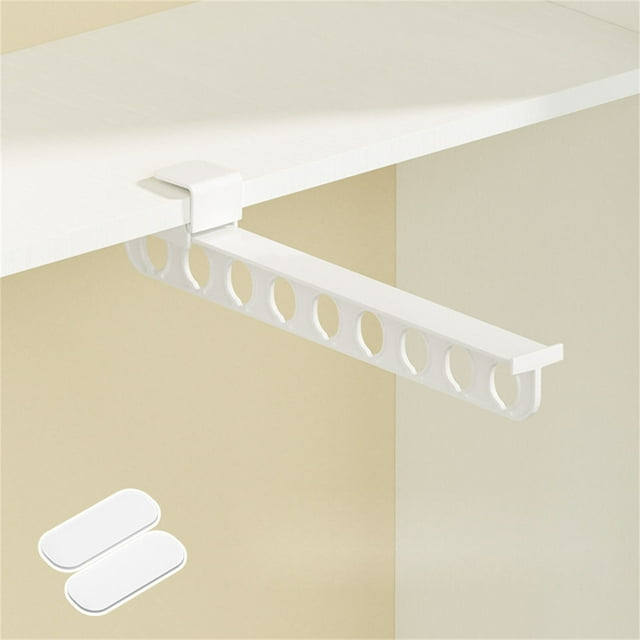 QTOCIO Porte-Pantalons Coulissant pour la Maison, Rangement de Garde-Robe, Économise de l'Espace, Installation Sans Perçage, Support Télescopique pour Pantalon avec Adhésif 10 ml