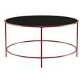 thumbnail image 3 of Furniture of America Drumm Glass Top Coffee Table, Red, 3 of 5