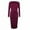 Wine, variant on YHAJDS Women's Fall Winter Casual dress,Women's Dresses Casual Dress Long Sleeve Dress Solid Color Round Neck Belted Pocket Fitted Dress for Women Adjustable Waist Belt Fabric for All Day