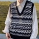 thumbnail image 2 of Suéter vintage de otoño e invierno para hombre, estilo Harajuku, abierto, nuevo, chalecos de punto para hombre, ropa popular coreana, chaleco estético informal, 2 of 5
