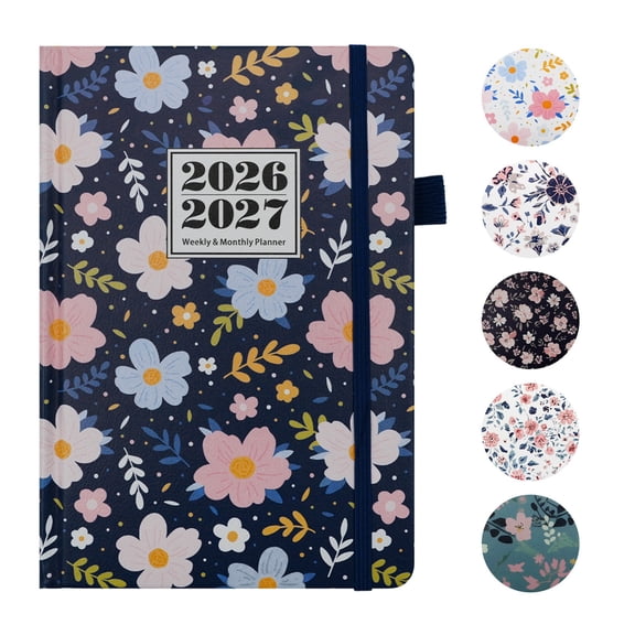 2026 Pocket Planner - 2026 Planner Weekly and Monthly from Jan. 2026 to Dec. 2026, 5.9" x 8.4", Small Planners 2026 for Purse with Elastic Closure, Inner Pocket, Pen Loop, Ribbon Bookmarks A