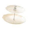 thumbnail image 4 of Soporte para cupcakes y postres, soporte para pasteles, centro de mesa, elegante soporte para cupcakes de 2 niveles Beige con oso plateado, 4 of 9