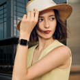 thumbnail image 3 of ZYX Floral Engraved Silicone Band for Apple Watch, Women's Cute Flower Sport Strap, Black & Pink,49mm/46mm/45mm/44mm/42mm(Series 1 2 3), 3 of 6