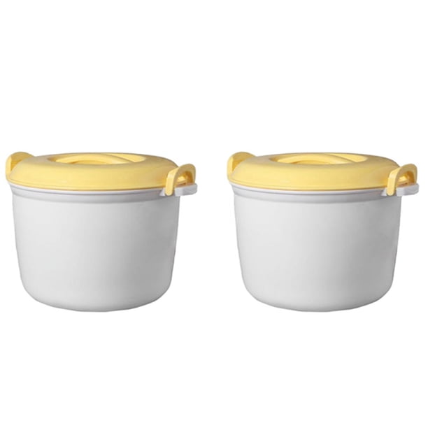 2X Vaporizador Multifuncional Portátil de la Olla de Arroz del Horno de Microondas Caja de Almuerzo de Aislamiento 2800Ml Utensilios de Vapor para Microondas