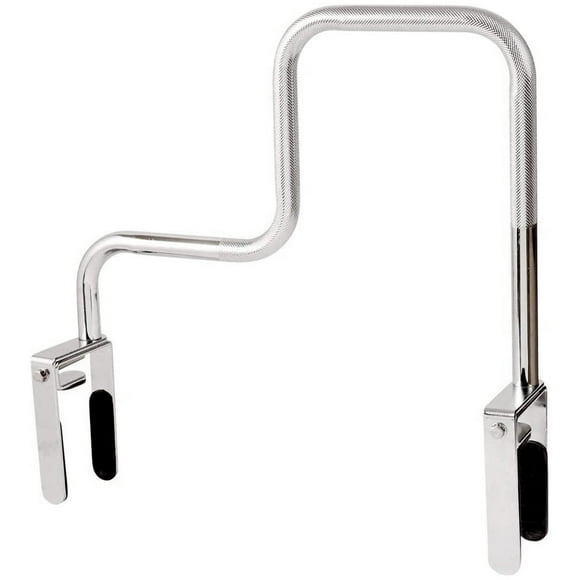 DMI Heavy-Duty High-Low Bath Shower Safety Tub Grab Bar, Rust-Resistant, Silver