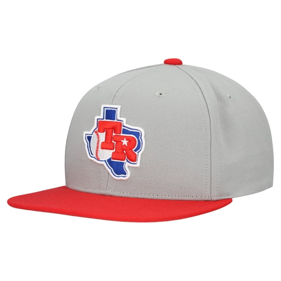 Men's Mitchell & Ness Gray Texas Rangers Cooperstown Collection Basic Flip Snapback Hat