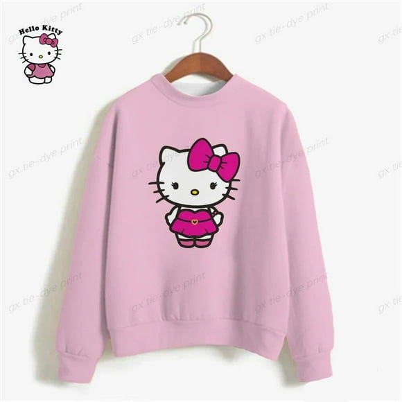 Hello Kitty Hoodie Women Streetwear Fashion Sweatshirt Autumn Winter Long Sleeve Harajuku Hooded Sweater Cartoon Sudadera Mujer HOEMLIN