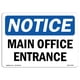 thumbnail image 1 of Señales De Aviso De Osha - Entrada A La Oficina Principal | Etiqueta De Vinilo | Proteja Su Negocio Sitio De Construcción Almacén Y Área De Tienda | Hecho En Los Ee.Uu., 1 of 1