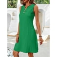 thumbnail image 6 of Women Casual A-Line Dress 2025 Sleeveless V Neck Pleated Sundress Loose Tank Dresses Green L, 6 of 7