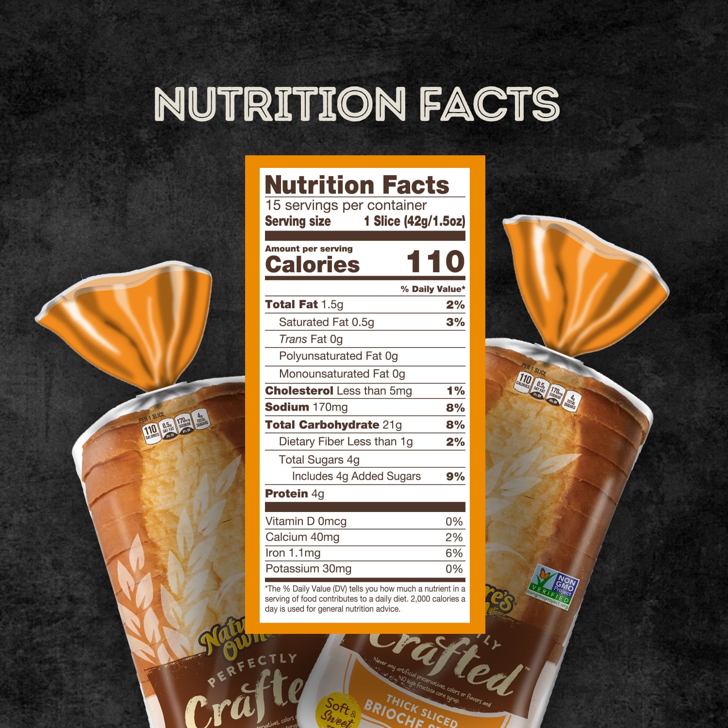 Nature's Own Perfectly Crafted Brioche Style Bread Loaf, 22 oz, (Pack of 3)