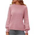 thumbnail image 2 of Jjayotai Women's 2024 Winter Pullover Sweater, Casual Long Sleeve Crew Neck Loose Chunky Knit Jumper Tops Blouse Pink S, 2 of 8