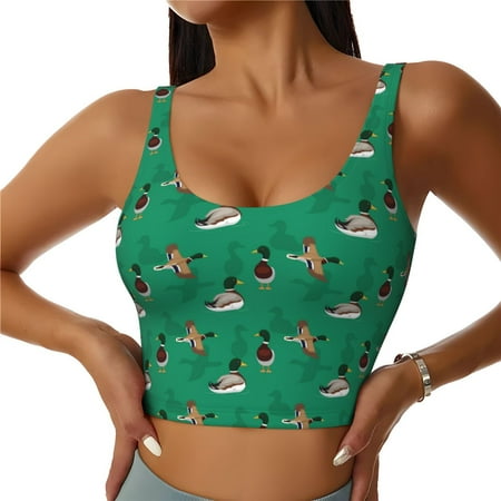 Matuu Duck Mallard Flying Pose for Women s Sports Bra - Soft  Comfortable and Breathable Sports Vest for Yoga  Fitness  and Dance-Medium