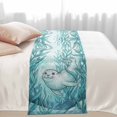 thumbnail image 2 of Seal Bed Runner for King Size Bed, Watercolor Gradient Blue Green Seal Seaweed Sands Soft Bedding Scarf Bedding Protector Slipcover Sofa Throw for Bedroom Hotel Guesthouse, 2 of 8
