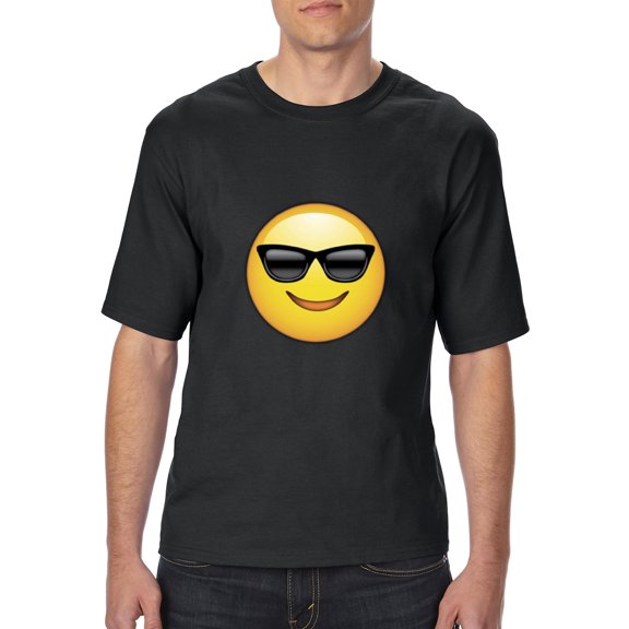 Normal is Boring - Big Men's T-Shirt, up to Tall Size 3XLT - Emoji with Sunglasses