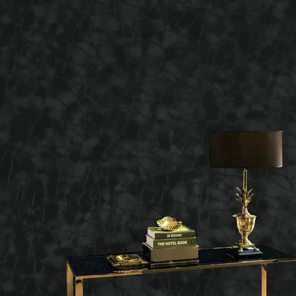 Peel and Stick Wallpaper Black Removable Wallpaper Modern Black Contact Paper Dark Thicken Self Adhesive Textured Wall Paper for Cabinets