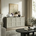 thumbnail image 4 of SICOTAS 33.7"W Sideboard Buffet Cabinet, Farmhouse Accent Cabinet with Doors and Adjustable Shelf, Small Modular Storage Cabinet for Entryway, Living Room, Kitchen, White Oak, 4 of 10