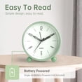 thumbnail image 3 of Reloj despertador analógico, reloj pequeño súper silencioso de 4 pulgadas con luz nocturna, funciona con pilas, diseño simple, estilo antiguo, decoración ideal, para dormitorio, mesita de noche, escri, 3 of 5