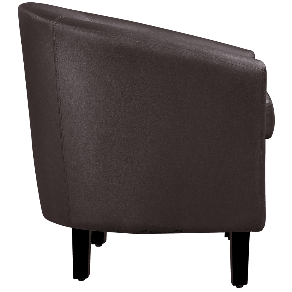 Renwick Faux Leather Barrel Accent Chair for Living Room, Set of 2, Espresso  (图4)