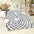 thumbnail image 1 of Black White Lines Area Rug, Minimalist Pattern Living Room Rugs, Washable Soft Fluffy Large Floor Carpet for Bedroom Living Room Office Holiday Decor 4x8ft, 1 of 5