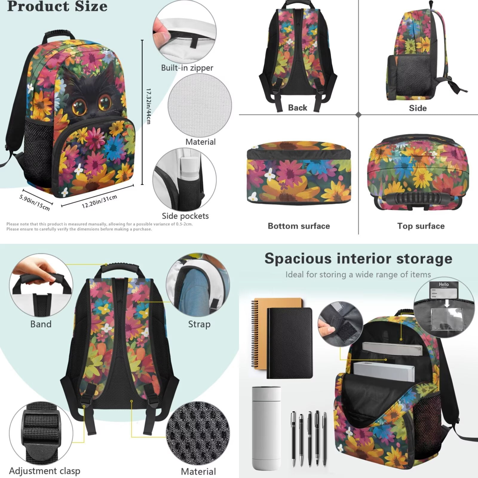 Pzuqiu US Flag School Backpack Set for Boys 4 Pcs Backpacks with Lunch Box Pencil Case Water Bottle Holder Lightweight Cute Bookbags 17 Inch Schoolbag Set for Middle School