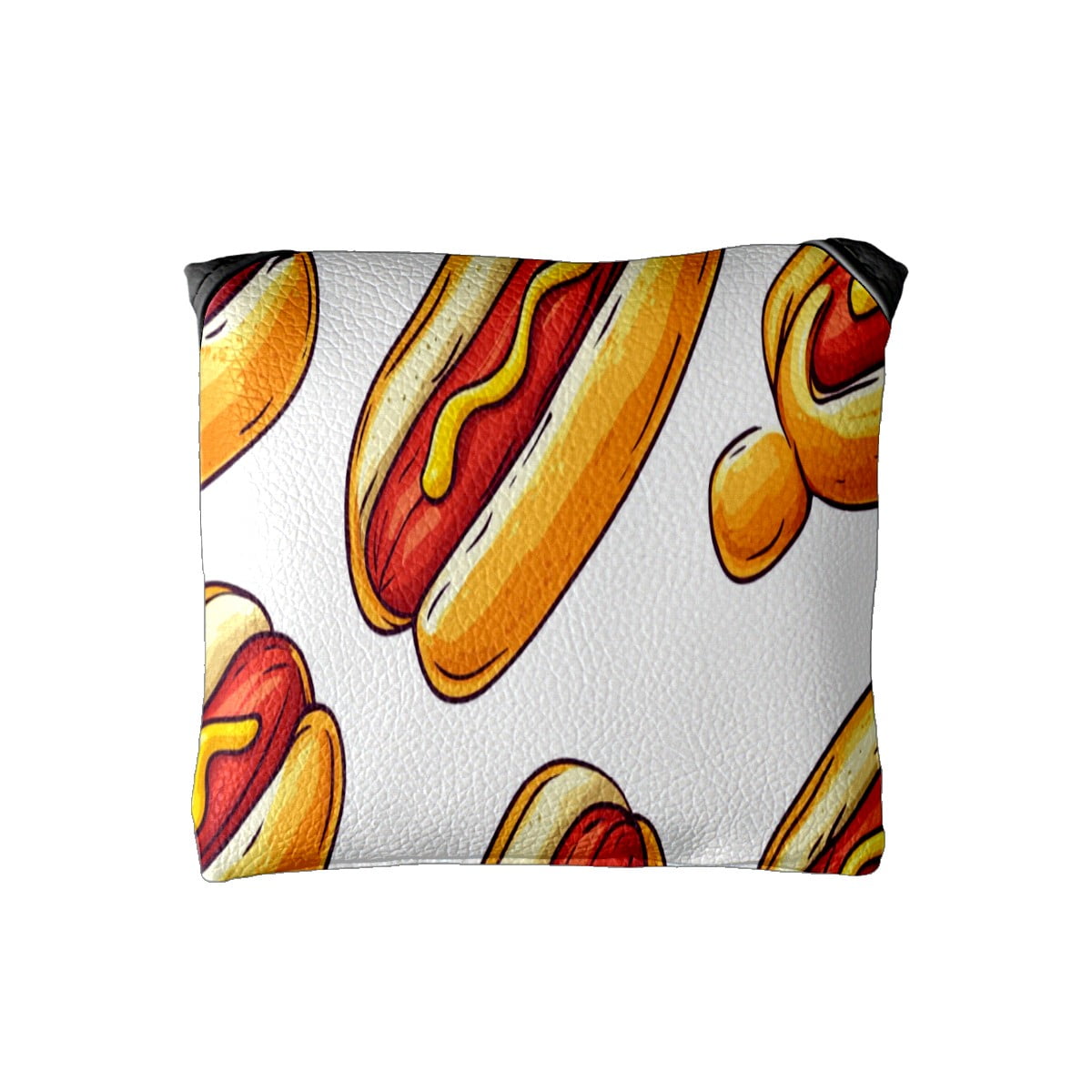 Golf Mallet Putter Cover Premium Leather Waterproof Golf Putter Head Cover with Magnetic Closure Cute Hot Dog