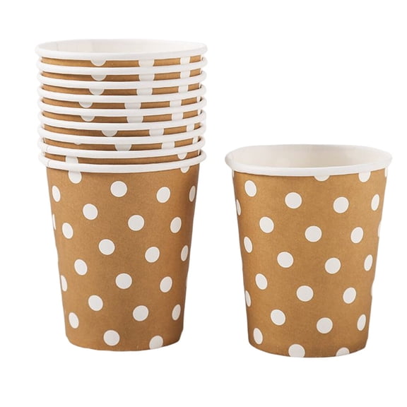 Injueey 10 Uds. De tazas para fiesta, cena, decoración del hogar, vajilla, tazas, magdalenas, colores felices, suministro de recipientes, Cocina y Comedor Caqui