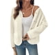 thumbnail image 2 of Abrigo Abierto para Mujer, Chaqueta con Ribete de Encaje, Ropa de Moda de Larga, Abrigo Tipo Gabardina. Crema M, 2 of 10
