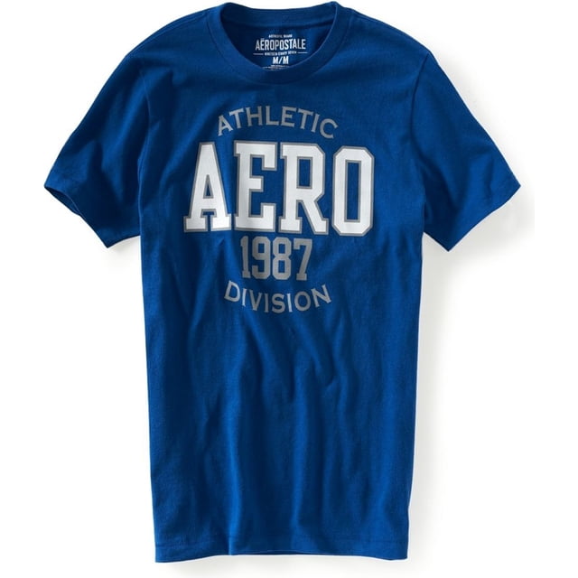 Aeropostale Athletic Aero 1987 Camiseta gráfica para hombre, azul, extragrande Aeropostale Camiseta gráfica