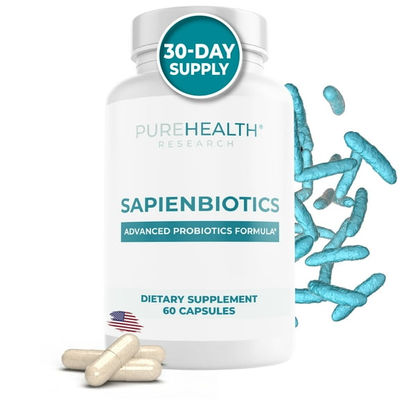 Sapiens Daily Probiotics for Digestive Health, 50 Billion CFU, 13 Strains, Gut Flora Probiotics , Acidophilus Probiotics and Prebiotics by PureHealth Research