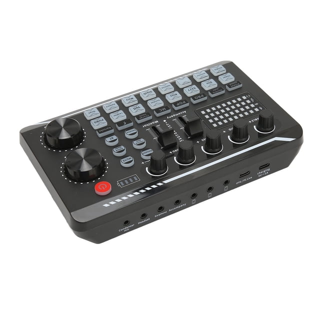 Mezclador de sonido Múltiples efectos de sonido Cambio de voz Transmisión en vivo Tarjeta de sonido para grabación de podcast Transmisión en vivo KTV en casa