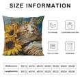 thumbnail image 5 of PHYHOO  Spring Pillow Covers Orange Cat Sunflowers Throw Pillowcase Summer Home Sofa Bedroom Living Room Holiday Cushion Case Modern Decorations, 5 of 5