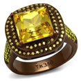 thumbnail image 1 of Alamode TK2677-8 Femmes IP Anneau en Acier Inoxydable avec AAA Grade CZ en Topaze - Taille 8, 1 of 1