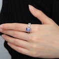 thumbnail image 4 of Beautlace 925 Sterling Silver Birthstone Ring,Adjustable Square Zirconia Band Ring Jewelry Gifts for Women, 4 of 9