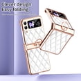 thumbnail image 3 of for Samsung Galaxy Z Flip 3 Case, Mantto Premium Elegant Patterned Leather Shockproof Cover with Ring Stand Holder Flip Folio Case with Hinge Protection for Samsung Z Flip 3, White, 3 of 7