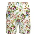 thumbnail image 6 of Kdxio Wild Exotic Birds And Flowers Pattern Mens Casual Shorts - Drawstring Summer Beach Sports Shorts for Men, 6 of 9