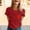 Z001-Red, variant on Laipiong Women's Canadian T Shirts 2026 Summer Trendy Maple Leaf Graphic Casual Short Sleeve Basic Tees Comfortable Breathable Beach Vacation Clothes
