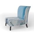thumbnail image 2 of Designart "White Flower On Blue I" Upholstered Farmhouse Accent Chair - Arm Chair, 2 of 5