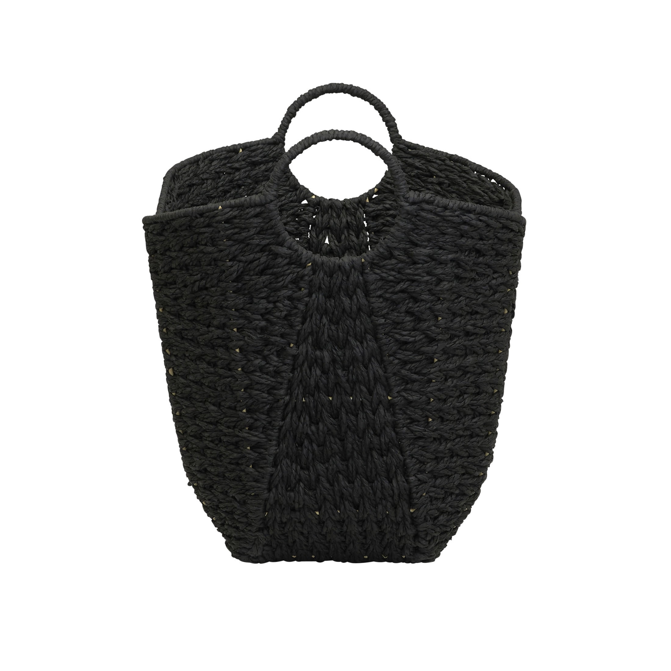 Household Essentials Paper Rope Basket with Handles, Natural Woven Woven Storage Basket, Great for Decoration or Organization