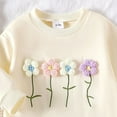thumbnail image 5 of CAICJ98 Newborn Baby Girl Clothes 3D Floral Long Sleeve Sweatshirt Romper Onesie Bodysuit Fall Winter Infant Outfits (Beige,0-3 Months), 5 of 5