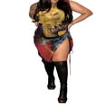 thumbnail image 2 of Women‘s Sheer Mesh Dress  Fashion Printed Sleeveless Ruched Drawstring Bodycon Dress, 2 of 7