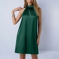 thumbnail image 6 of PNTUTB Women's Fashion Solid Color Satin Sleeveless Halter Neck Dress for Parties,Events,and Weddings, 6 of 6