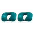 thumbnail image 3 of Cateissary Air Flight Inflable en forma de U Almohada Oficina Avión Almuerzo Descanso Cuello Soporte Flocado Cojín Accesorio para exteriores Verde oscuro flocado 2piezas, 3 of 6