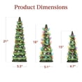 thumbnail image 2 of Best Choice Products Set of 3 XL Pre-Lit Hand-Painted Ceramic Tabletop Christmas Trees w/Multi Lights  Green, 2 of 7