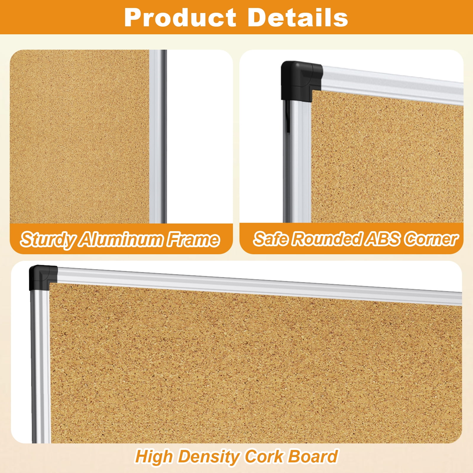 AGCAN White Board Dry Erase and Cork Board for Wall 35" x 23" Bulletin Magnetic Board Combo School Supplies