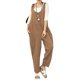thumbnail image 1 of Mamelucos de lino de verano para mujer, monos Monos sin mangas vintage sin tirantes Romacci Beige/M, 1 of 7